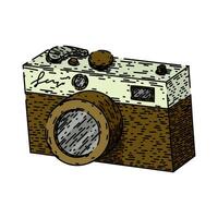 camera retro technology devices sketch hand drawn vector