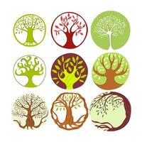 tree of life set cartoon illustration vector