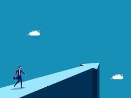 concept of growth vision. Businessman on the arrow path vector