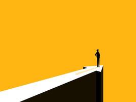 Ambitious, objective. Businessman on the arrow path vector