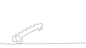 one line drawing of a key with a keyhole vector