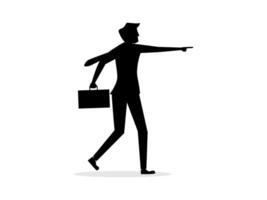 silhouette of a man with a briefcase pointing vector