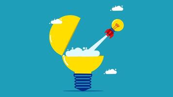 a light bulb with a rocket inside it vector