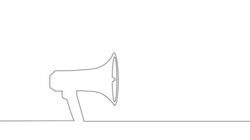 a line drawing of a megaphone vector