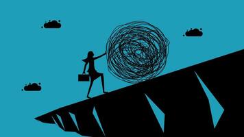 a woman is standing on a cliff with a ball in her hand vector