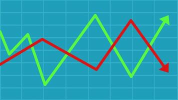 a graph showing a downward trend line vector