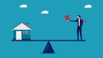 a man standing on a balance beam with a house and a red k vector