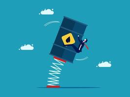 a man is holding a wrench on top of a barrel vector
