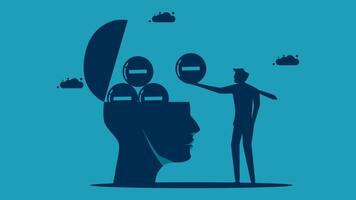 a man is holding a brain with a brain inside vector