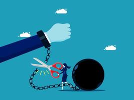 a hand holding a chain with scissors attached to it vector