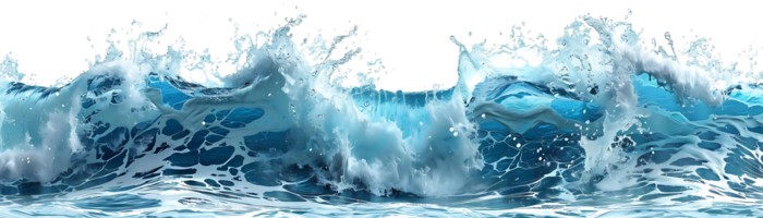 3D Render of Crashing Wave with Ocean Water and Foam png