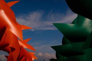 Photography of several Pinwheels hanging from a string. Background of ornaments that decorate the amusement park. Graphic Resources. Background Photography. Travel Destinations photo