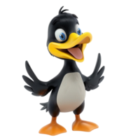 Cartoon Duck with Open Mouth and Beak On Transparent Background. png
