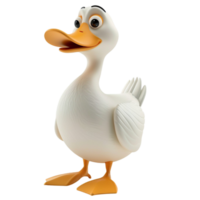 Cartoon Duck with Big Beak and White Beak On Transparent Background. png