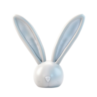 White Rabbit Head 3D Rendering On Transparent Background. png