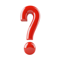 Red Question Mark Isolated on Transparent Background. png