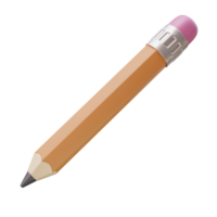3D icon of Grey Pencil. Drawing icon, Sketching tool, Art concept. Tool for sketching and shading. 3D render illustration. png