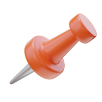 3D icon of Red Paper Pin. Office icon, Paper fastening item, Document management concept. Tool for attaching papers and organizing documents. 3D render illustration. png