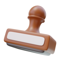 3D icon of Wooden Stamp. Office icon, Printing tool, Document verification concept. Tool for imprinting designs or text onto paper. 3D render illustration. png