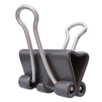 3d icon of black paper binder. Stationery icon, school item, office concept, paperwork. Equipment tool concept. 3d render illustration png