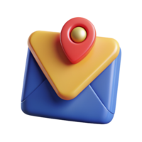 correo con alfiler marca 3d articulo png