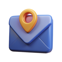 correo con alfiler marca 3d imagen png