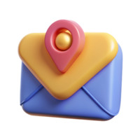 correo con alfiler marca 3d estilo png