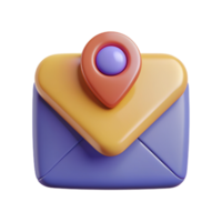 correo con alfiler marca 3d hacer png