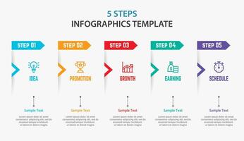 Infographic design with icons and 5 options or steps vector