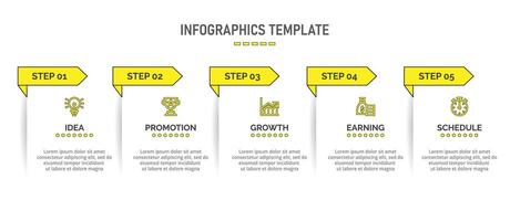 Infographic design with icons and 5 options or steps vector
