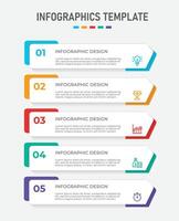 Infographic design with icons and 5 options or steps vector
