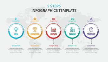 Infographic design with icons and 5 options or steps vector