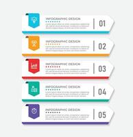 Infographic design with icons and 5 options or steps vector