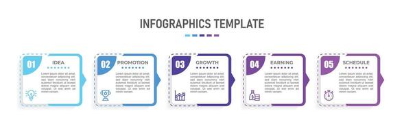 Infographic design with icons and 5 options or steps vector