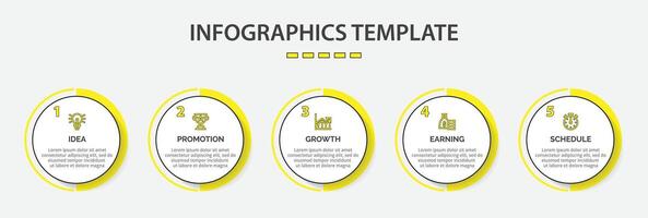 Infographic design with icons and 5 options or steps vector