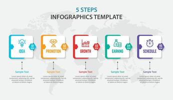 Infographic design with icons and 5 options or steps vector