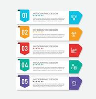 Infographic design with icons and 5 options or steps vector