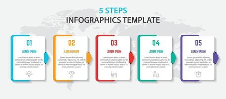 Infographic design with icons and 5 options or steps vector