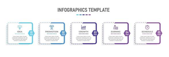 Infographic design with icons and 5 options or steps vector