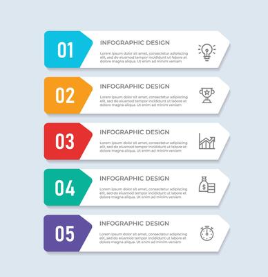Infographic design with icons and 5 options or steps