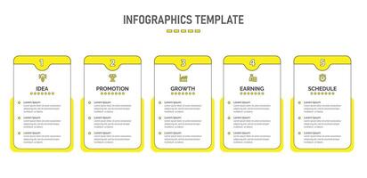 Infographic design with icons and 5 options or steps vector