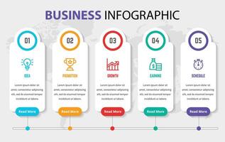 Infographic design with icons and 5 options or steps vector