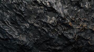 Rough dark stone texture with cracks and gold flecks. Dark back photo
