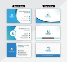 Clean style modern business card template or visiting card design bundle vector
