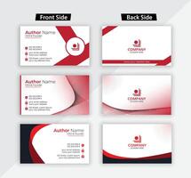 Red color modern business card template design or visiting card design vector