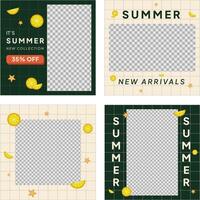 Cheerful summer template set vector