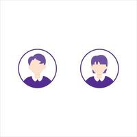 User Male and Female avatar. User profile icon. Avatar profile picture icon on blue background. Flat design style. Resources graphic element design user icon for ui button apps vector