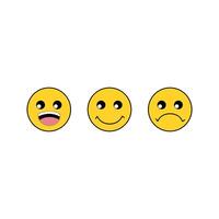 Emoticon set. Yellow face with different emotions. smile icon emoji, emoticon stickers . design element illustration of a collection of emoji stickers with different emotions vector