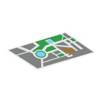 GPS map icon in isometric 3d style on a white background. digitally depicted city plan illustration. Illustration design elements with a GPS technology theme vector