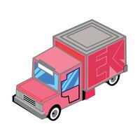 Truck isometric icon. 3d isometric. illustration of a box car which is usually used to send goods. Illustration design elements with an industrial vehicle theme vector